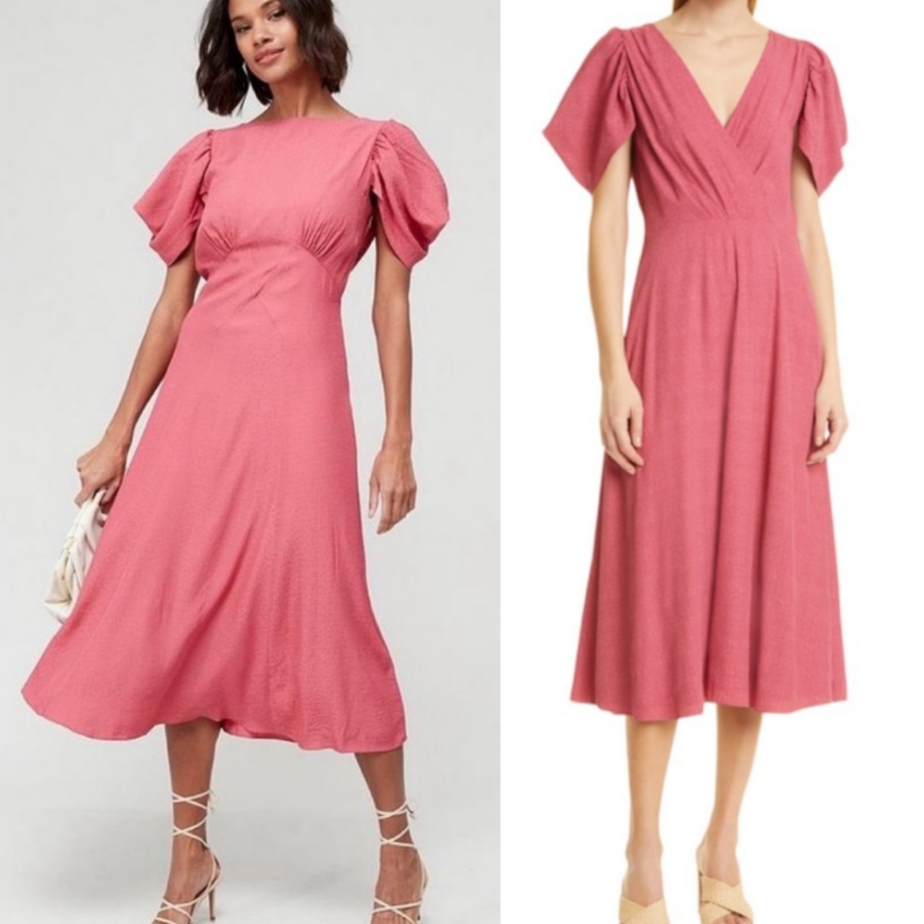 Ted Baker London Pink Reversible Tulipi Panelled Midi Dress